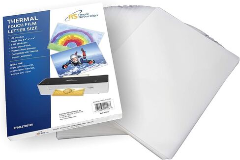 أكياس تغليف حرارية من Royal Sovereign، 5 مل، مقاس Letter 11.25 بوصة × 8.75 بوصة، لامعة شفافة، 100 كيس (RF05LETR0100) in Kuwait
