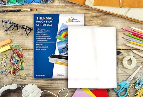 أكياس تغليف حرارية من Royal Sovereign، 5 مل، مقاس Letter 11.25 بوصة × 8.75 بوصة، لامعة شفافة، 100 كيس (RF05LETR0100) in Kuwait