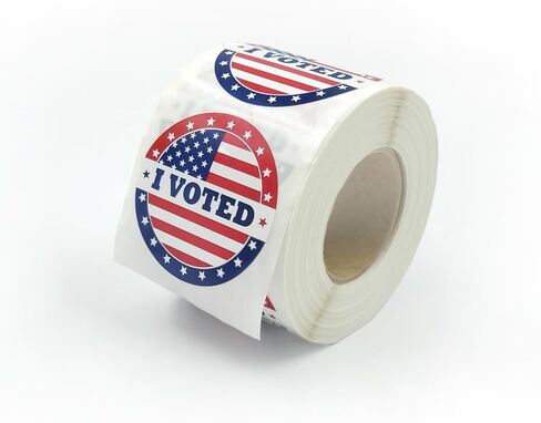 ملصقات I Voted مع العلم الأمريكي، ملصقات ذاتية اللصق مستديرة كبيرة مقاس 2 بوصة باللون الأحمر والأزرق والأبيض، ترويج يوم الانتخابات، 500 ملصق لكل لفة in Saudi Arabia