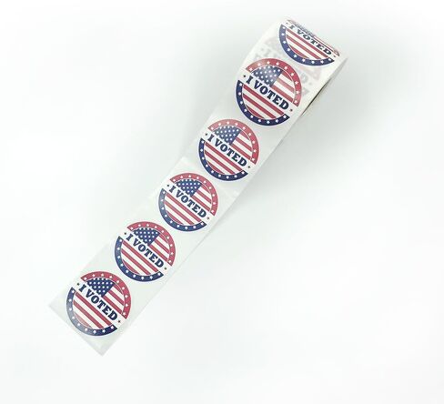 ملصقات I Voted مع العلم الأمريكي، ملصقات ذاتية اللصق مستديرة كبيرة مقاس 2 بوصة باللون الأحمر والأزرق والأبيض، ترويج يوم الانتخابات، 500 ملصق لكل لفة in Saudi Arabia