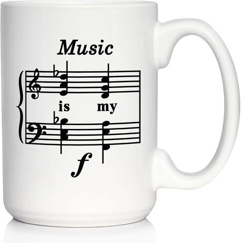 Bevvee Music Is My Forte Ceramic Coffee Mug for Musicians - 11 oz in Saudi Arabia