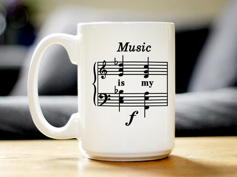 Bevvee Music Is My Forte Ceramic Coffee Mug for Musicians - 11 oz in Saudi Arabia