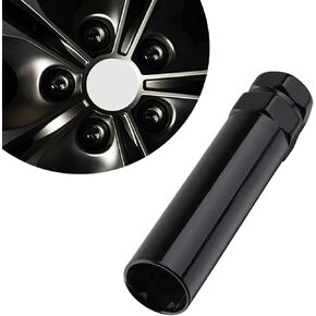 Pack-1 Car Lug Nut Key Replace Sleeve Replacement, Waterproof Anti-Theft Metal Vehicle Screw Socket, Universal Durable Automotive Nut Key Accessories for Truck SUV Car (Black #Seven-Tooth)