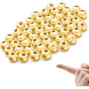925 Sterling Silver Beads for Jewelry Making 50Pcs S925 Smooth Balls Beads for Stackable Bracelet Necklace Craft (Made in Italy 4MM)