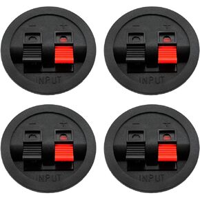 4PCS Round Speaker Terminal Cups Car Subwoofers Speaker Cable Terminal Connectors Black Round Power Terminal Boards