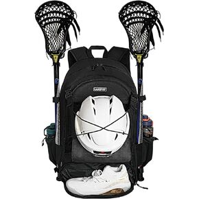 Turf Lacrosse Bag - Extra Large Lacrosse Backpack Bag for Lacrosse Equipment with Two Stick Holders and Compartment