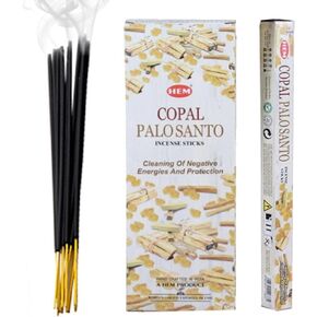 4 Quarters & More Copal Palo Santo - Box of Six 20 Sticks Tubes, 120 Sticks Total - Hem Incense from India