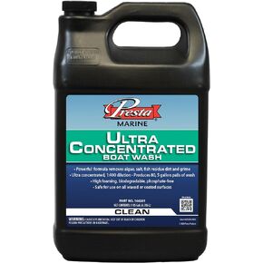 Presta Ultra Concentrated Boat Wash - Powerful Boat Wash Formula Perfect for Fiberglass, Gelcoat & Marine Finishes / Cleans Dirt, Grime, & Water Lines / Safe for Use in Marina / 1 Gallon (166201)