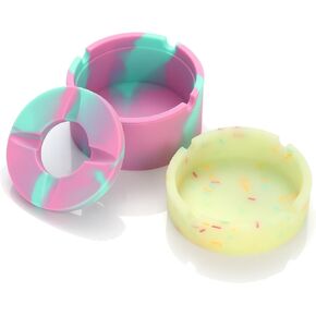 2 قطعة من طفاية السجائر المصنوعة من السيليكون في الهواء الطلق، منافض السجائر الرائعة المضيئة غير القابلة للكسر، منافض السجائر للفناء الخارجي والمنزل والمكتب والشرفة الداخلية، حامل الرماد للمدخنين in Kuwait