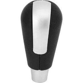 Aramox Car Gear Shift Knob, Gear Shifter Knob, Fit for Mazda 3 2008-2011, Gear Shift Lever Knob, Artificial Leather Gear Stick Head Knob Replacement (Chrome)