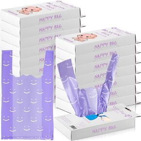 أكياس حفاضات الأطفال المعطرة عدد 1600 من كولار، أكياس حفاضات الأطفال المعطرة مع مقبض ربطة عنق، أكياس قمامة حفاضات الأطفال، أكياس نفايات الحيوانات الأليفة (أحمر وردي) in Kuwait