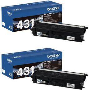 Brother Genuine TN431BK 2-Pack Standard Yield Black Toner Cartridge with Approximately 3,000 Page Yield/Cartridge
