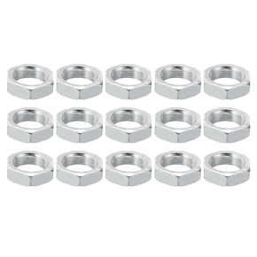 PATIKIL M18x1.5 Steel Hex Nuts, 30 Pack Metric Thread Zinc Plated Finished Hardware Nuts Screw Bolt Fasteners for Lamps Machinery Repair 8mm Height