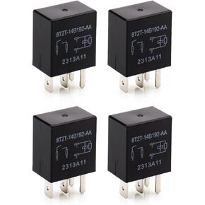 4-PIN 8T2T14B192AA 8T2T-14B192-AA Multi-Function Relay Rwplace RY966 RLY124, Pack of 4, Compatible with Selected F150 F-250 Vehicles