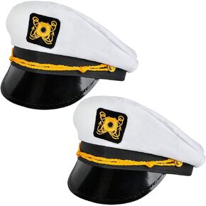 Rhode Island Novelty White Captain Hat Pack of Two