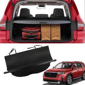 Marretoo for Honda Pilot Cargo Cover 2016-2021 2022 for Honda Pilot EX-L Elite Touring Accessories Upgrade Version No Gap Black Retractable Trunk Cover Security Shield Shade