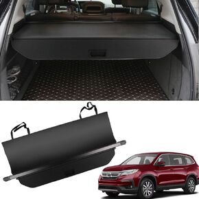 Marretoo for Honda Pilot Cargo Cover 2024 2023 for Honda Pilot EX-L Elite Touring Accessories نسخة مطورة بدون فجوة غطاء صندوق السيارة الأسود القابل للسحب غطاء درع الأمان