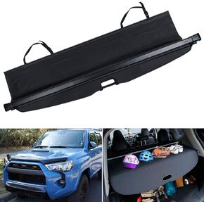 غطاء حمولة حقيبة السيارة الخلفي يناسب Toyota 4runner 2010-2022 2023 2024 غطاء حماية أمان البضائع الخلفي قابل للسحب لجميع الأحوال الجوية مقاوم للماء [إصدار أسود محدث: لا توجد فجوة بين المقعد الخلفي] in Kuwait