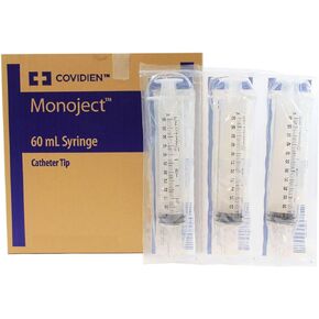 Monoject 60cc Syringe Only Catheter Tip - Sterile - Pack of 3