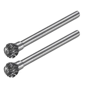 uxcell Tungsten Carbide Rotary Files 1/8" Shank, Double Cut Ball Shape Rotary Burrs Tool 6mm Dia, for Die Grinder Drill Bit Wood Soft Metal Carving Polishing Model Engineering, 2pcs