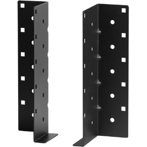 2 Pairs Black Split Joist Hanger Structural-Connectors Face Mount,for All x 10" Face Mount Joist Hanger 16 Gauge,Powder Coating Finish Steel Joist Dimensional Hangers