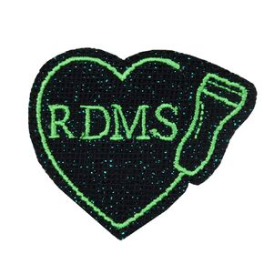 RDMS Ultrasound Sonographer Gift Menternity Nurse Sparkle Glitter Embroidered Iron On Patch