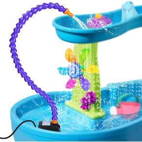 Water Table Pump - Kids Water Table Accessories Fit for Step2 with Super Suction Cup 10FT Long Waterproof Cord, Easy to Use, Safe Fun Summer Outdoor Water Game Toys for Kids