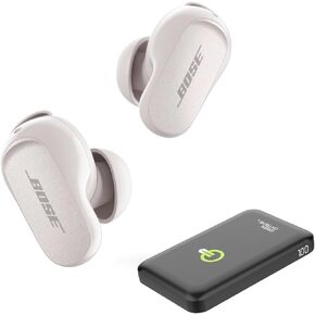 Bose QuietComfort Earbuds II, Wireless, Bluetooth, Proprietary Active Noise Cancelling Technology in-Ear Headphones with Personalized Noise Cancellation & Sound + Portable Charger (Soapstone)