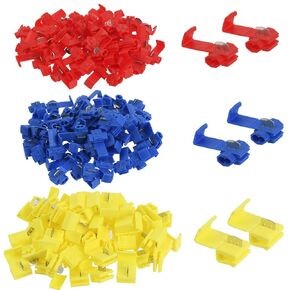 180Pcs Quick Splice Wire Connectors, Solderless Snap Wire Connector, Electrical Wire Splice Connector, Insulated Wire Crimp Connectors Terminal Joint 22-10 AWG