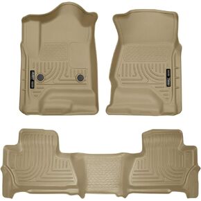 Husky Liners - 99213 Fits 2015-20 Chevrolet Suburban, 2015-20 GMC Yukon XL Weatherbeater Front & 2nd Seat Floor Mats Tan