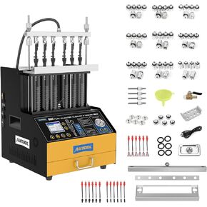 AUTOOL Automotive 6-Cylinder 110V GDI Fuel Injector Cleaning Machine,EFI Fuel Injector Cleaner Kit Tool,FSI Fuel Injector Tester Cleaner for All Petrol and Car Motorcycle