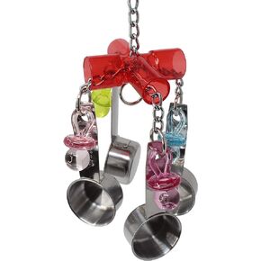 Bonka Bird Toys 1929 Small Clacker Stainless Steel Acrylic Colorful Pacifier Parrot Parrotlet Beak