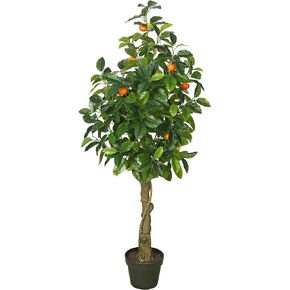 Vickerman 51" Real Touch Artificial Lemon Tree - Potted Faux Lemon Tree for Indoor Decor - Realistic Leaves and Fruit - Maintenance-Free Faux Tree for Home or Office Decoration