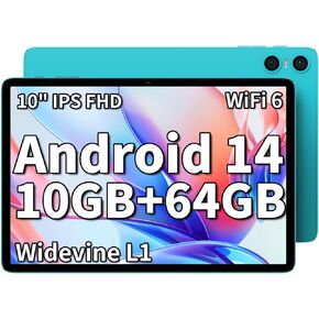 تابلت TECLAST Android 14 مقاس 10 بوصة، P30 10 جيجابايت رام 64 جيجابايت روم 1 تيرابايت توسيع، معالج رباعي النواة، شاشة لمس عالية الدقة 1280 × 800 IPS، واي فاي 6، كاميرا مزدوجة، BT5.4، 6000 مللي أمبير، Widevine L1 in Kuwait