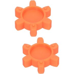 Jaw Coupling Pad 2pcs Plum Coupling Rubber Spider Insert Plum Jaw Coupling Spider Plum Coupling Accessory Flexible Jaw Coupling Mat Plum Shape Machine Accessory Orange