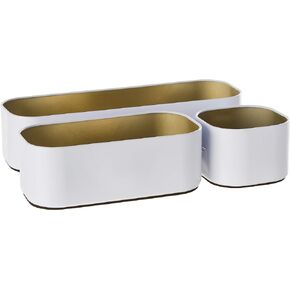 Three by Three Seattle 3 Piece Metal Stacking Bins + Drawer Organizers Set: Elevate Your Desk Organization with Playful Stackable Metal Organizers: Fun, Functional, and Stylish (Sky Blue)