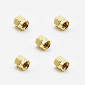 5 Pcs SMA Female Jack Dust Cap, SMA Coax Protective Cover Gold-Plated RF Plug Connector Accessories for SMA Female Jack Adapter Connector