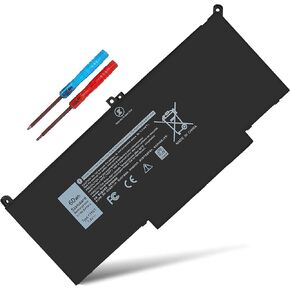 60Wh F3YGT Battery for Dell Latitude 7000 7480 7490 7280 7290, 13 7380 7390 P29S002 P28S P28S001 P73G P73G002, DM3WC 0DM3WC DM6WC 2X39G KG7VF V4940 451-BBYE 453-BBCF