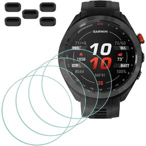 MTHGH Screen Protector for Garmin Approach S70 47mm Premium GPS Golf Smartwatch [4 Pcs] + Anti-dust Plugs 5Pcs, Tempered Glass 9H Hardness Bubble Free Film Ultra-Thin Protective Cover