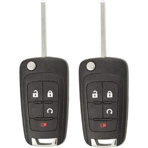 Keyless2Go Replacement for Keyless Remote 4 Button Flip Car Key Fob for OHT01060512 (2 Pack)