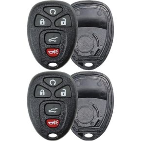 KeylessOption Just The Case Keyless Entry Remote Key Fob Shell, Pack of 2 - Black