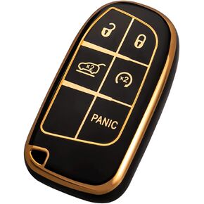 OFFCURVE لغطاء Dodge Jeep Key Fob، حافظة غطاء مفتاح السيارة لـ Dodge Charger Challenger Dart Journey Durango Grand Caravan RAM Chrysler 200 300 حامل ملحقات السيارة الذكية، أرجواني