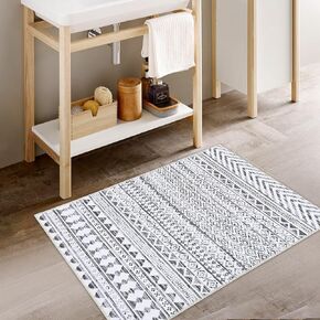IMINROME Boho Runner Rug 2x6 Kitchen Runner Rug Long Hallway Runner Rug Moroccan Floor Carpet Geometric Area Rug Indoor Washable Area Rug for Living Room Bedroom Laundry, Multi 2' x 6'