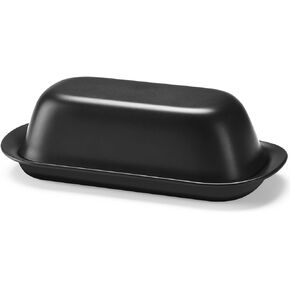 Butter Dish with Lid, Butter Keeper for Countertop, Airtight Butter Dish, Plastic Butter Keeper Tray for West/ East Coast Butter, Dishwasher Safe(Black)