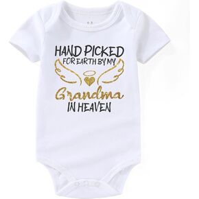 handpicked for earth by my gandma grandpa in heaven pregnancy announcement for grandparents baby bodysuit