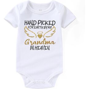 handpicked for earth by my gandma grandpa in heaven pregnancy announcement for grandparents baby bodysuit
