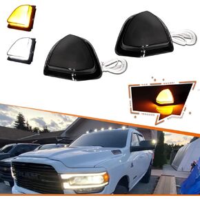 ADIIL Switchback White/Ameber LED Side Mirror Marker Turn Signal Light & DRL Assembly Compatible with Dodge Ram 1500 2500 3500 4500 5500
