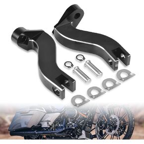 10mm Rear Footpeg Mounting Kit for Harley, Sresk Aluminum Passenger Footpeg Support Kit For Touring Road King Road Glide Street Glide Electra Glide Models 1993-2023 (Black)
