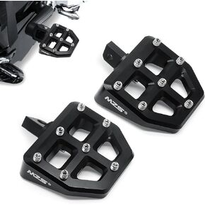 MZS Motorcycle Foot Pegs, Wide Fat Footpegs Front Pedal Rear Male Rest CNC Black Compatible with Dyna Sportster Softail Vrod Fatboy Boy Bob Iron 883 XL Electra Street Glide Road King