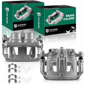 Set of 2 Front Driver and Passenger Side Brake Caliper Assembly Replacement for Nissan Quest 2004-2009 2011-2017 V6 3.5L